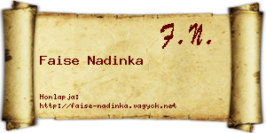 Faise Nadinka névjegykártya